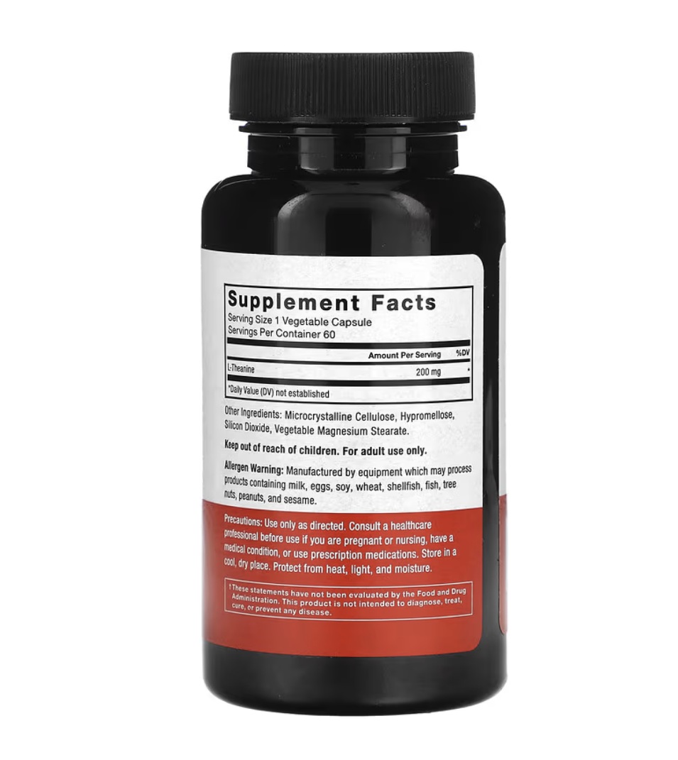 Suplemento Force Factor De L-teanina 200mg 60 Servicios