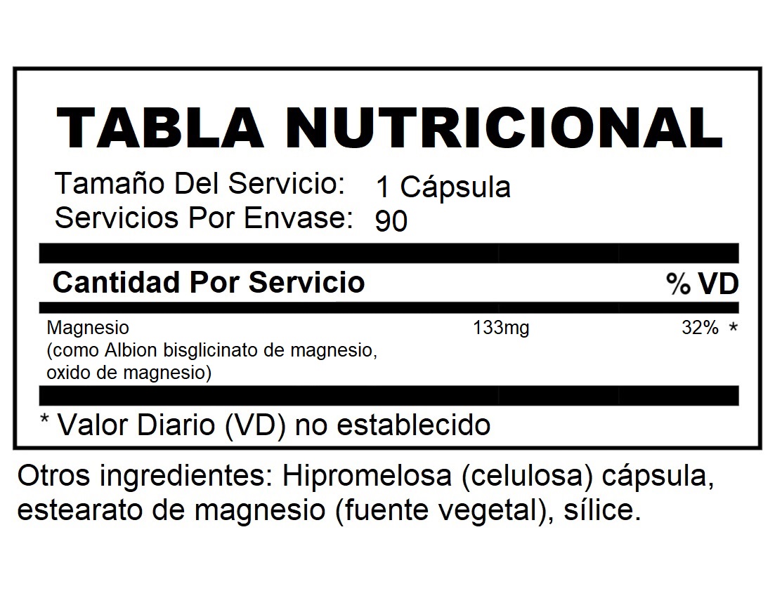 Glicinato Magnesio Swanson 133mg 90 Cápsulas Con Albion®