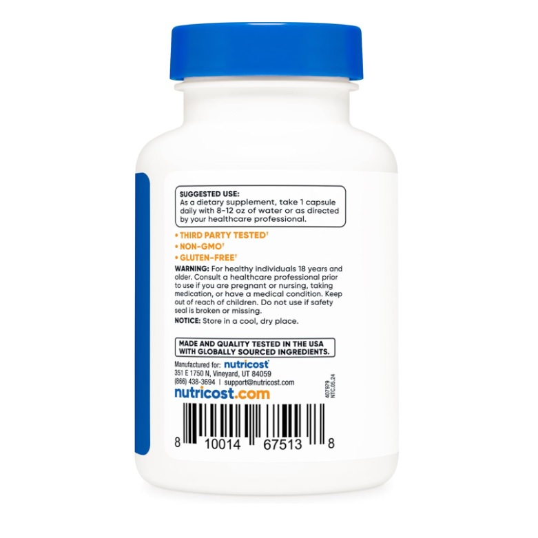 Suplemento Nutricost 5-htp Hidroxitriptófano 200mg 60 Servicios Sabor Sin Sabor