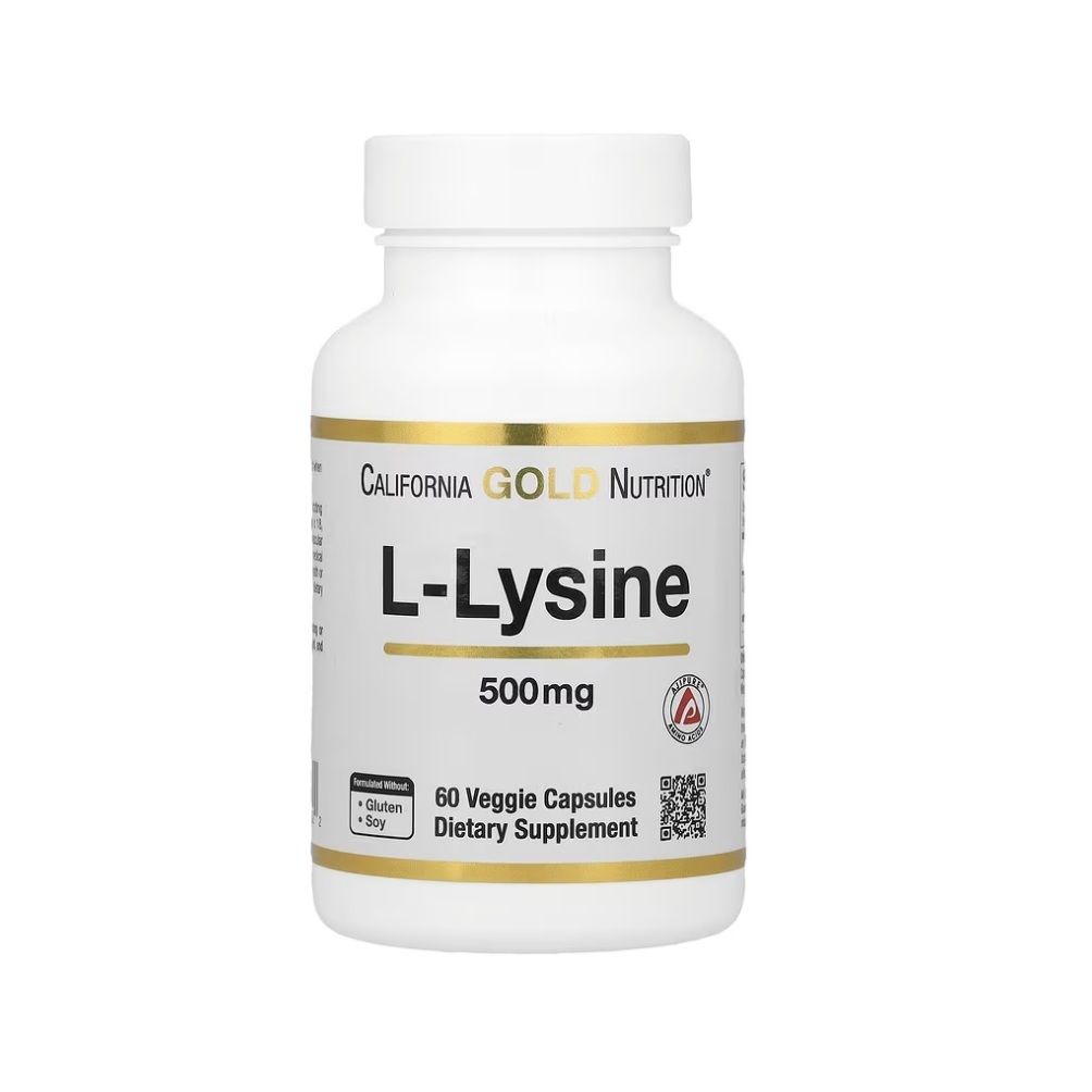 Suplemento L-lisina, 500mg 60 Cápsulas Vegetales Sin Sabor
