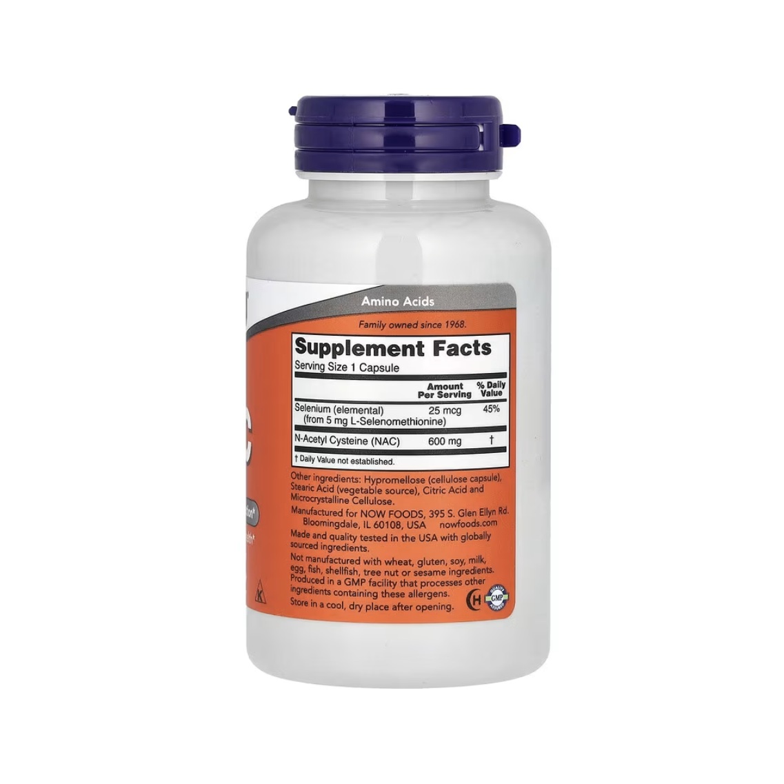 Nac N-acetilcisteína Con Selenio 600mg Por Servicio 100 Cápsulas
