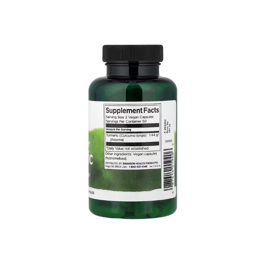 Suplemento Cúrcuma Turmeric Full Spectrum 1440mg Por Servicio 100 Cápsulas Sin Sabor