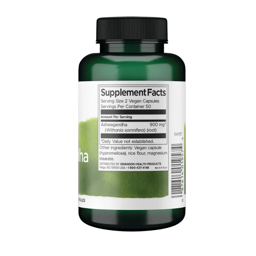  Suplemento Swanson De Ashwagandha 100 Cápsulas