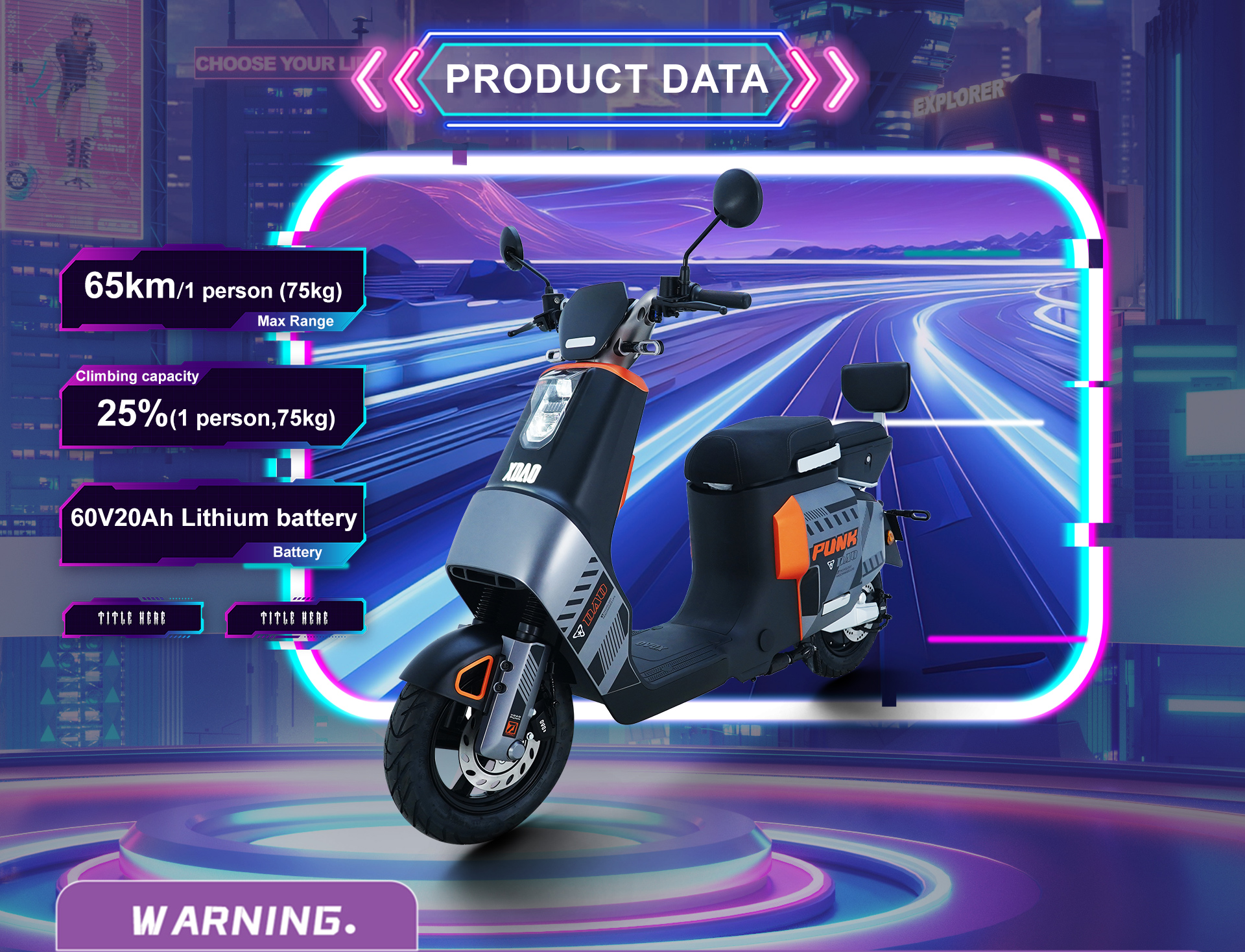 SLICE 60V20Ah 1800w 25/45km/h 70km