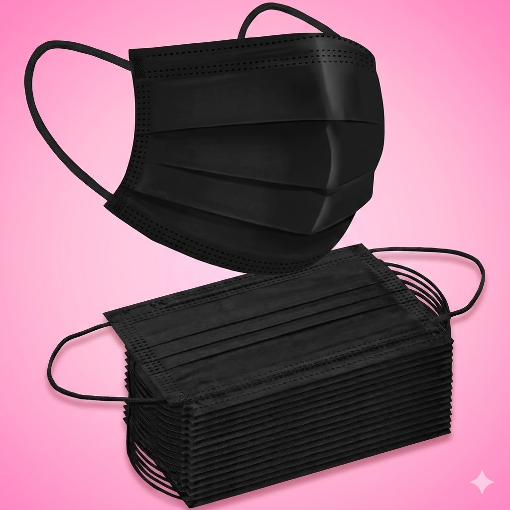 Cubrebocas desechable negro