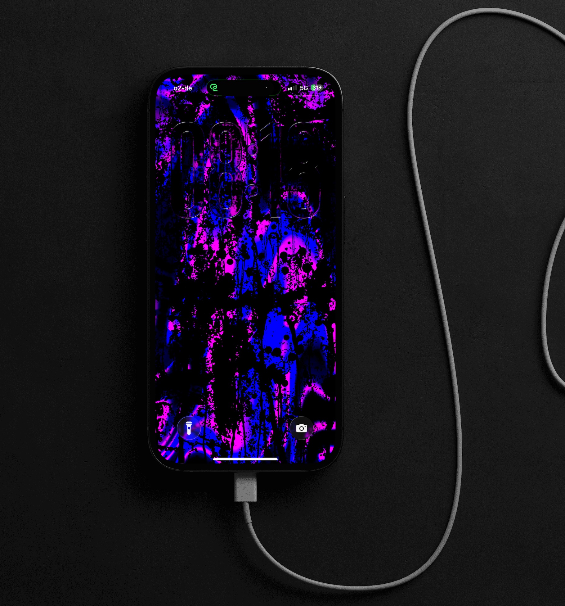 DarkBluePink Abstract Digital Phone Lockscreen Wallpaper 