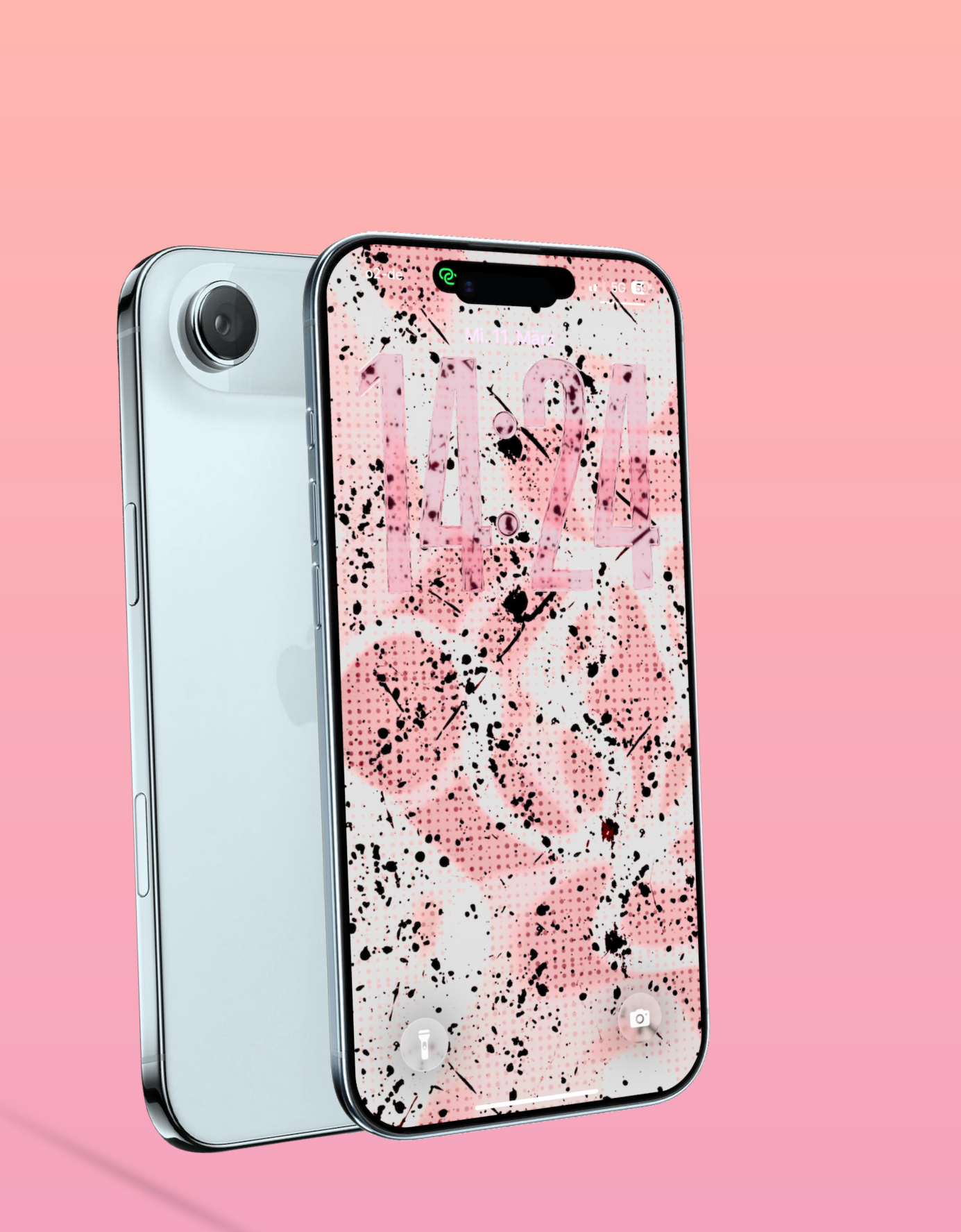 Blush Pink Abstract Modern Art Digital Phone Lockscreen Wallpaper 