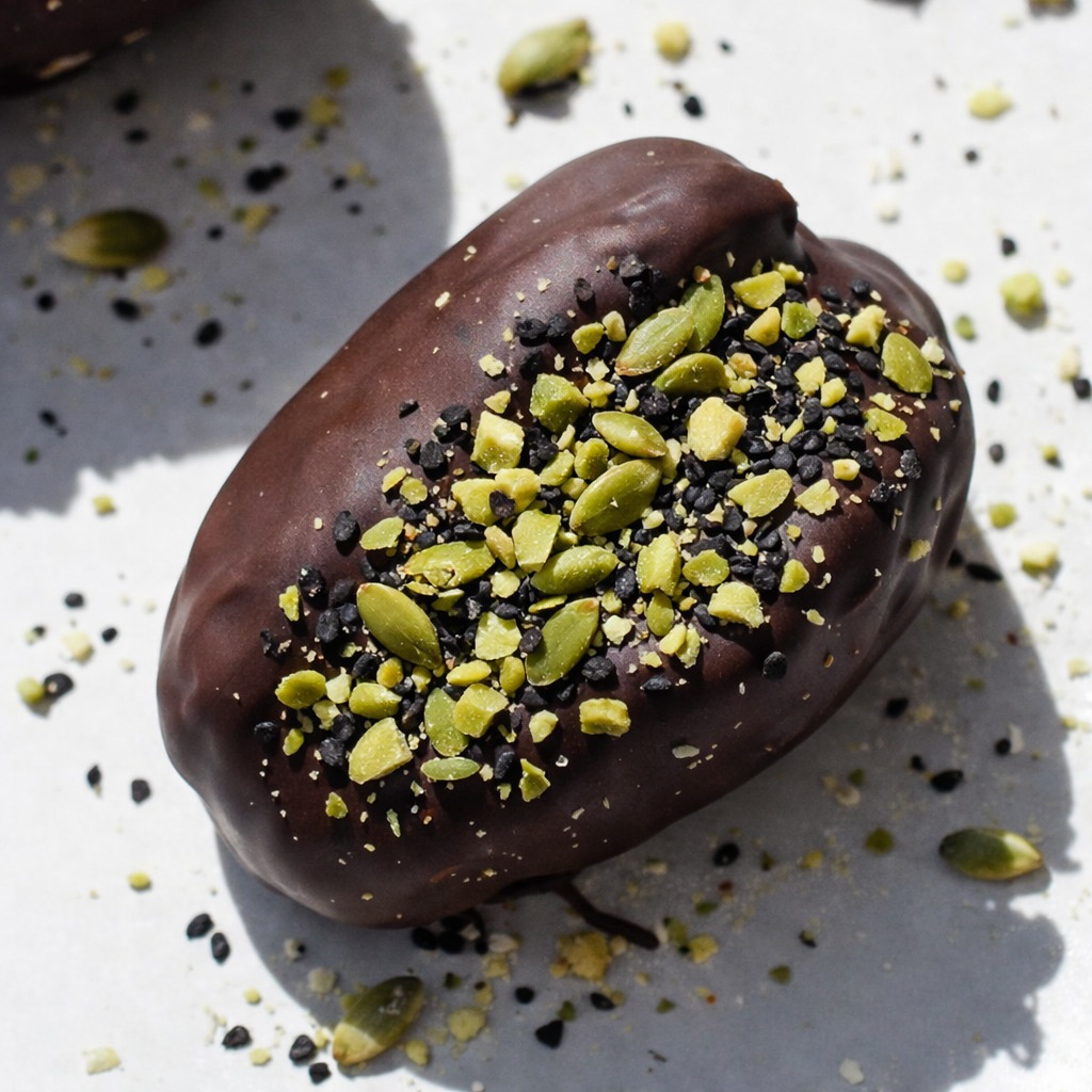 Chocolate Covered Date with Seeds