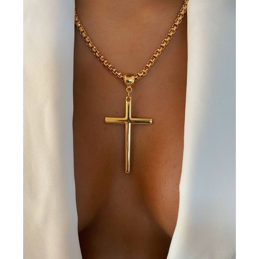 Colar Cruz Dourada
