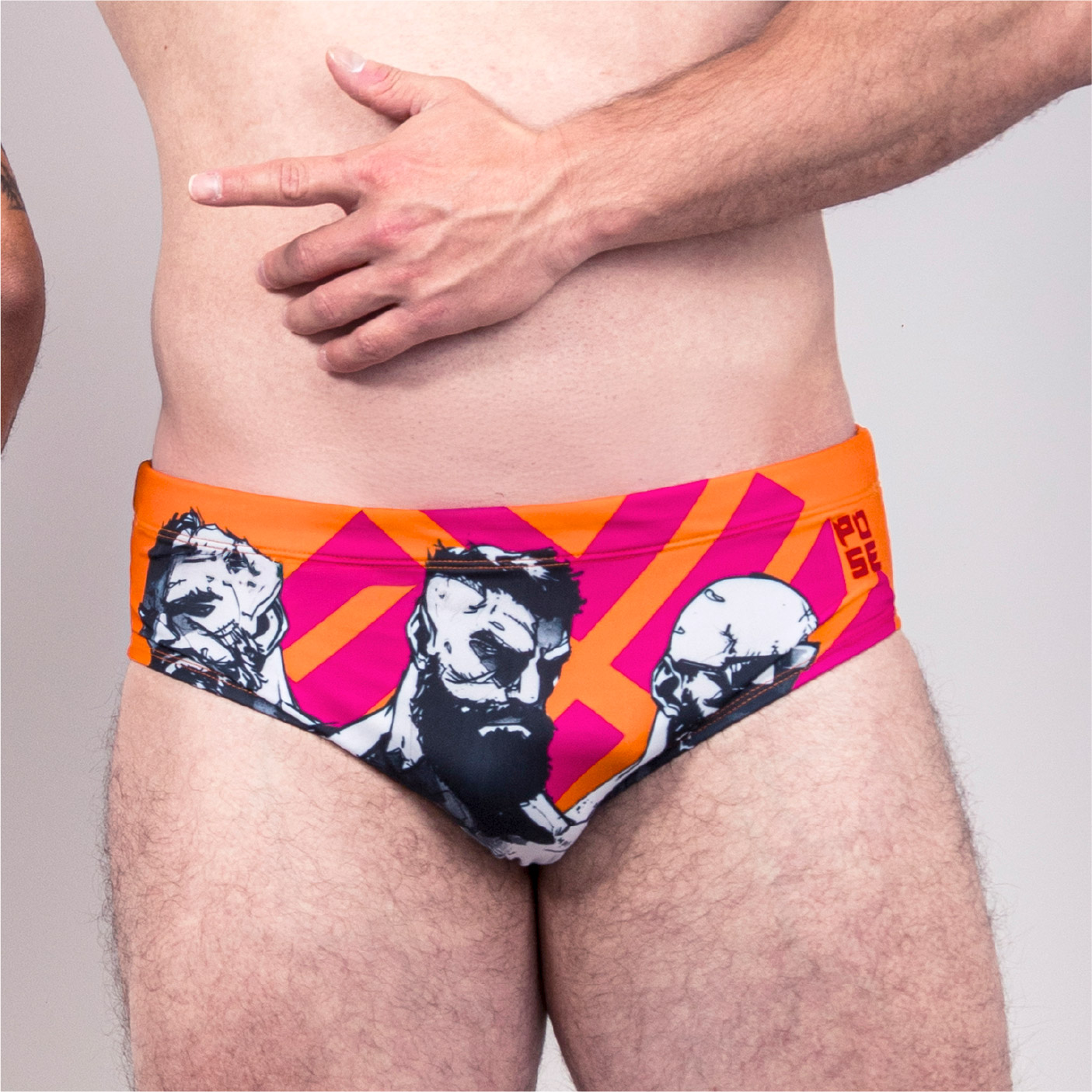 Men’s "ORANGE" Graphic Swim Briefs – FACES Edition