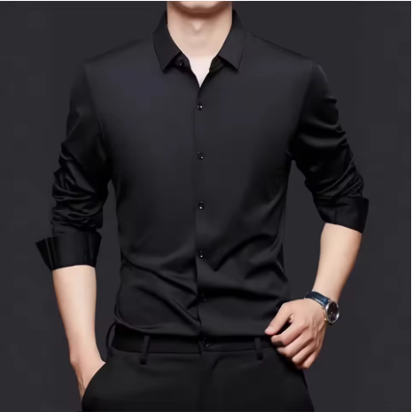 Men's Classic Black Dress Shirt