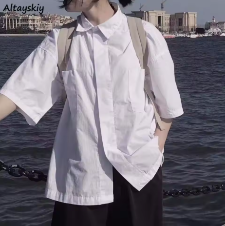 Oversized White Short Sleeve Shirt