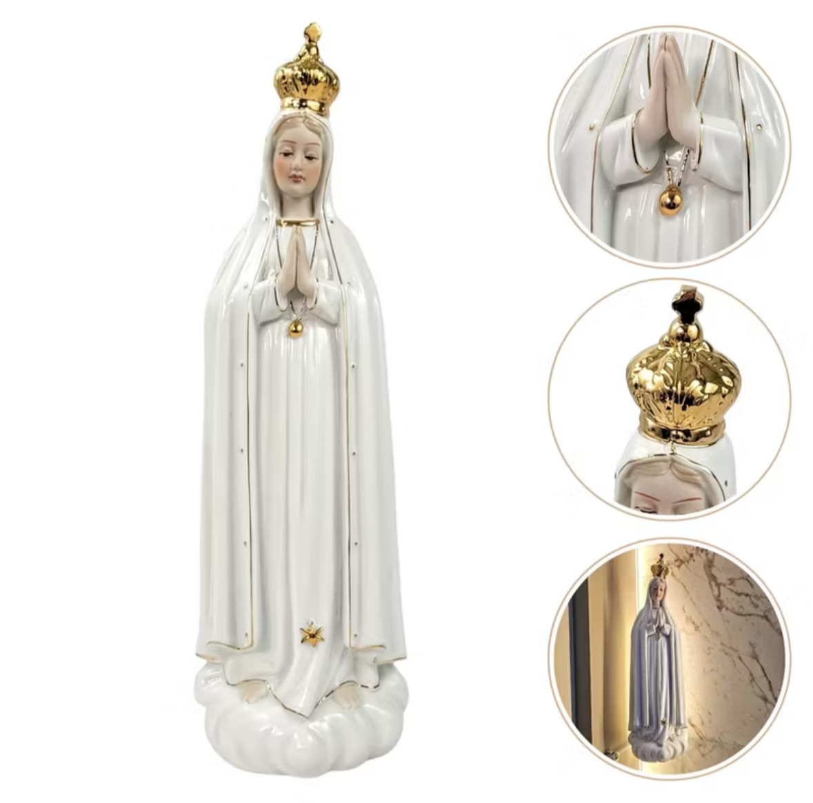 Imagem Nossa Senhora de Fátima em Porcelana 30 cm