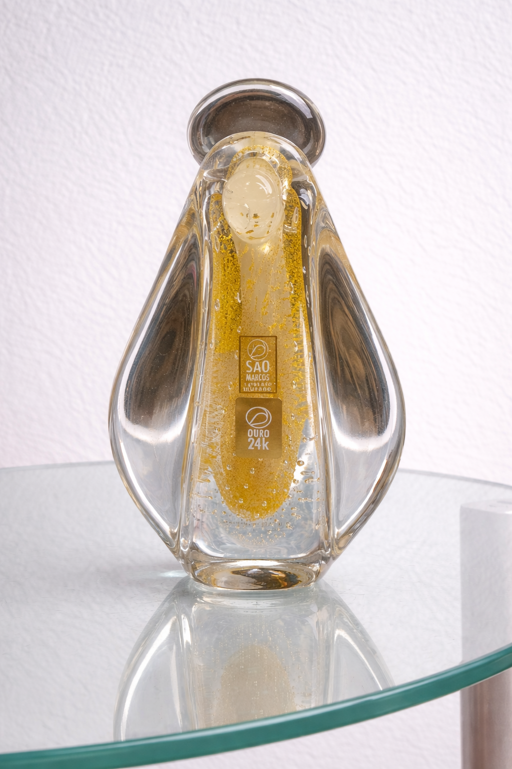 Anjo Decorativo de Vidro com Ouro 24k