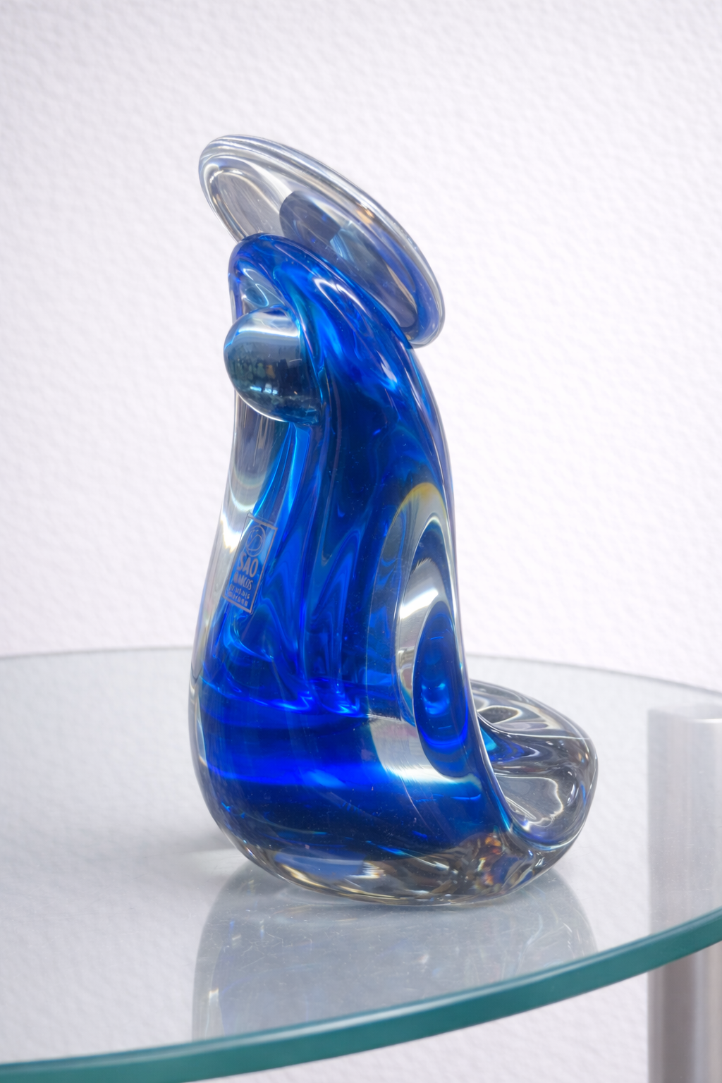 Escultura de cristal Azul