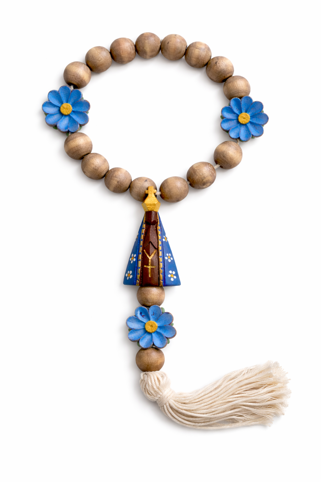 Terço de Madeira com Nossa Senhora Aparecida