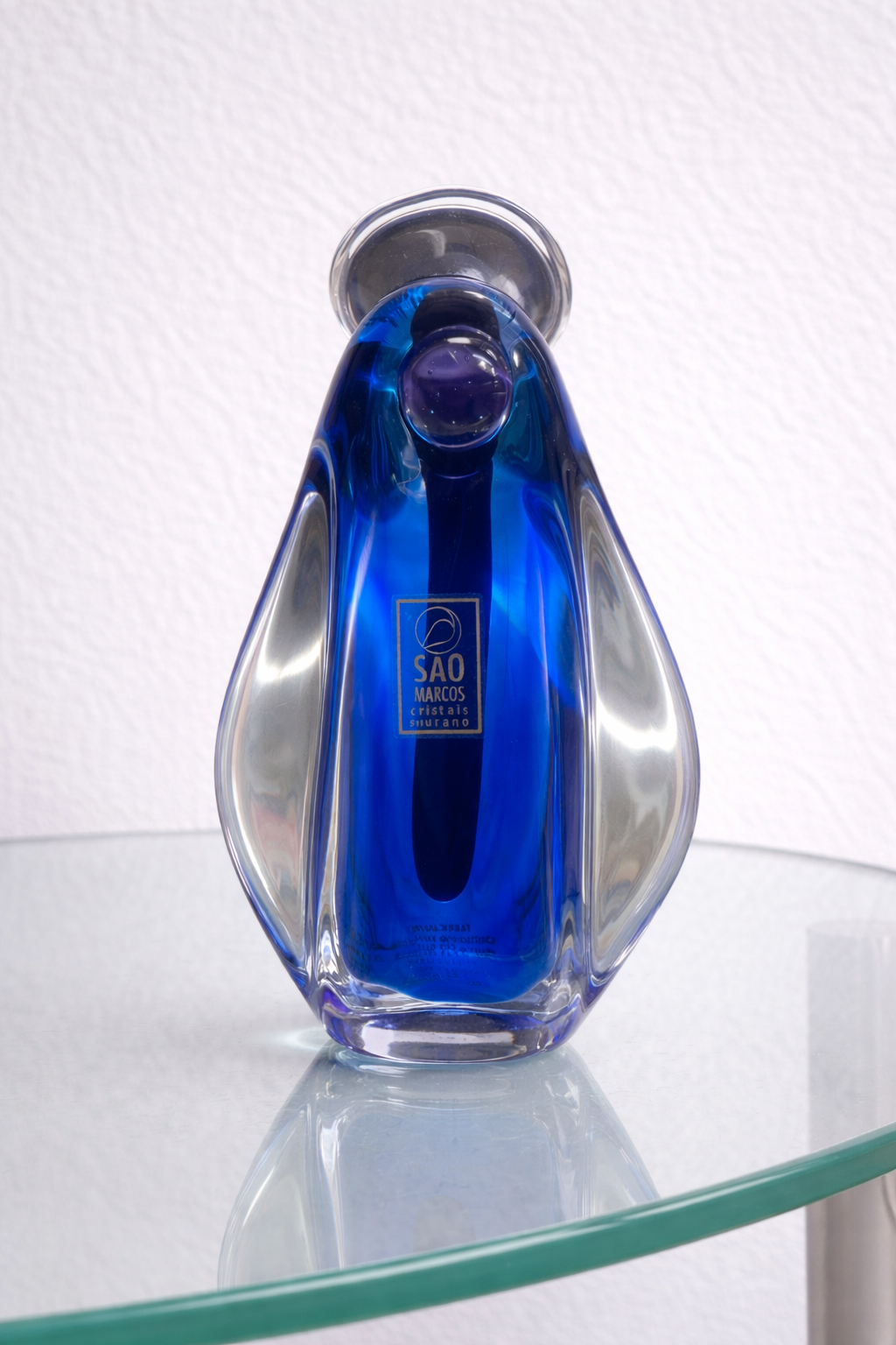Escultura Decorativa São Marcos Cristal Azul