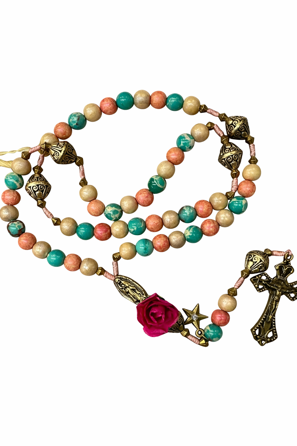 Terço Artesanal Colorido guadalupe