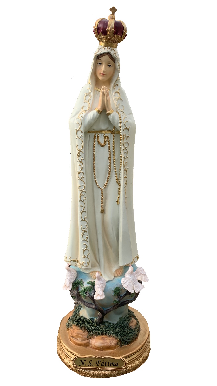 Imagem de Nossa Senhora de Fátima 20 cm resina importada