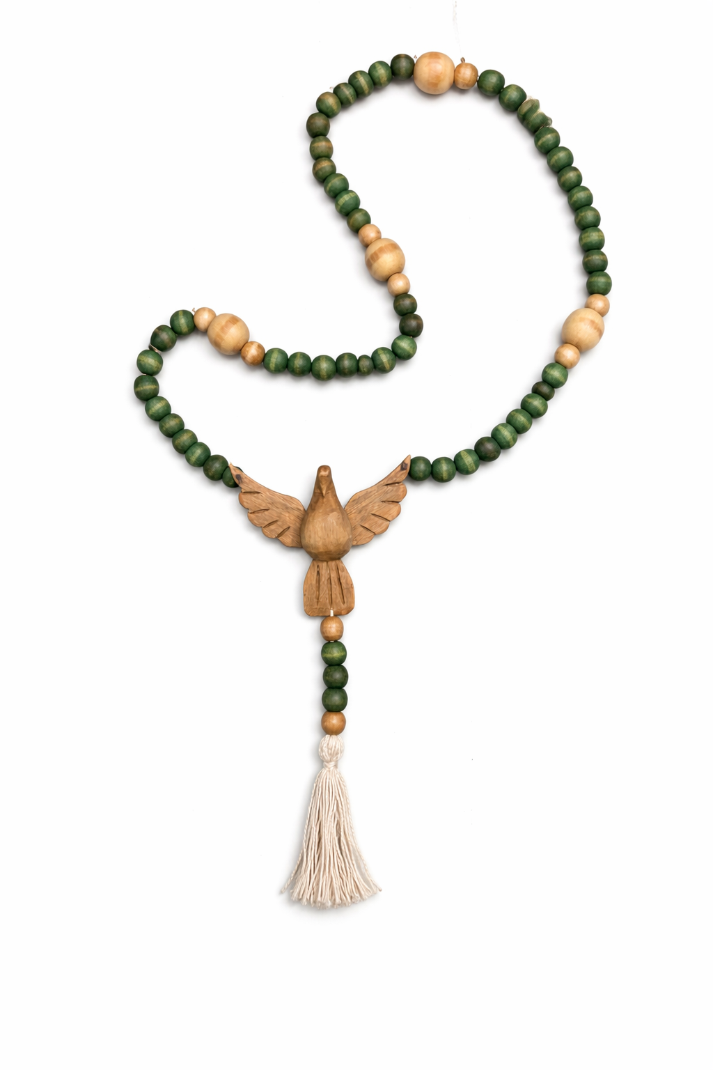 Terço de Madeira com Pomba