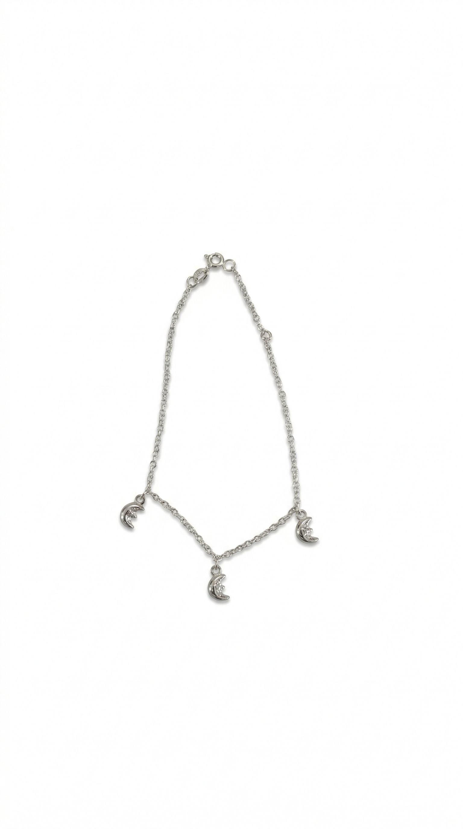 Pulseira Prata Branca 925    Lua