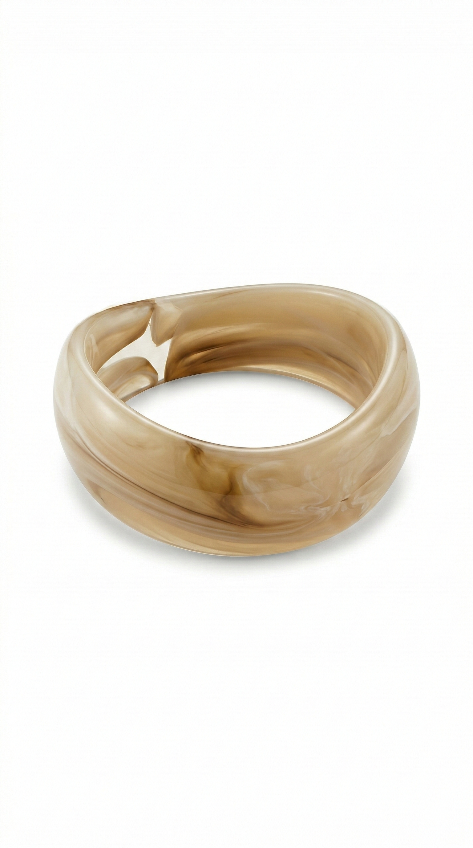 Bracelete  Bege Marmorizado em Rezina 