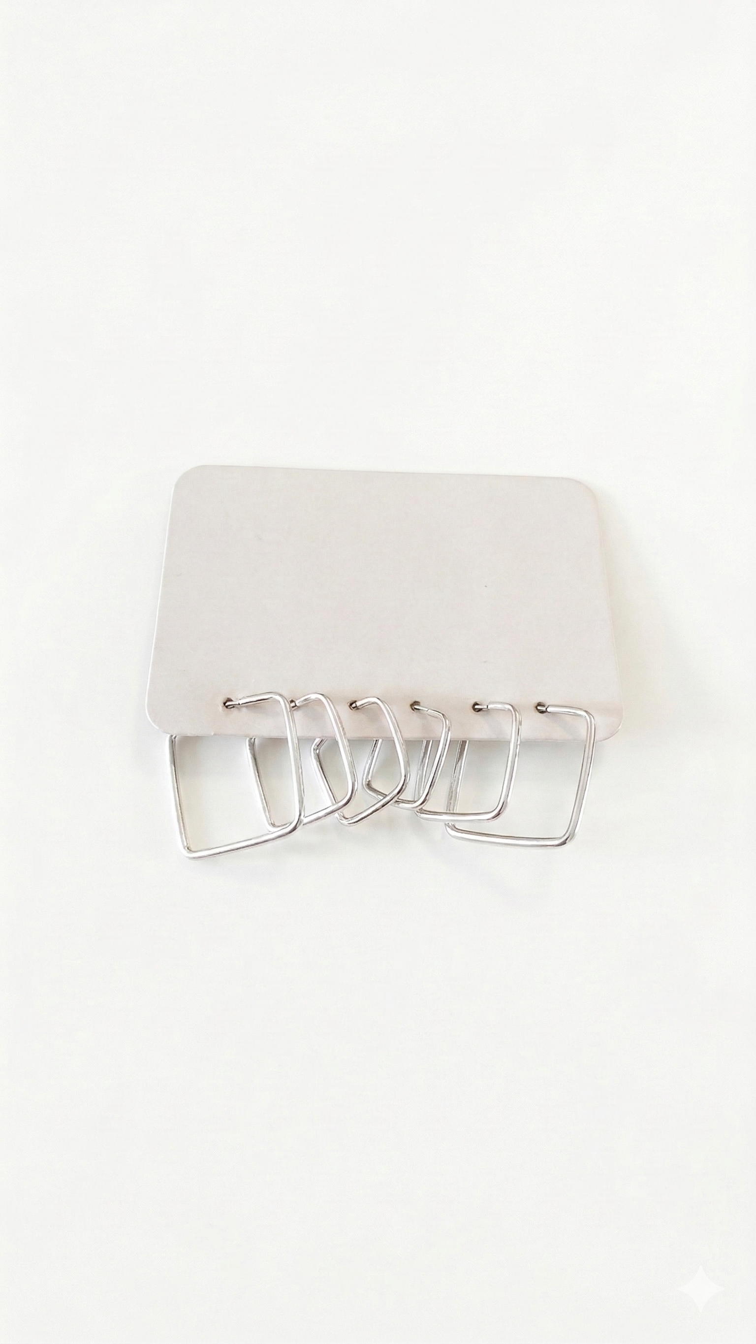 Trios de Argolas Quadrado em Prata 925 