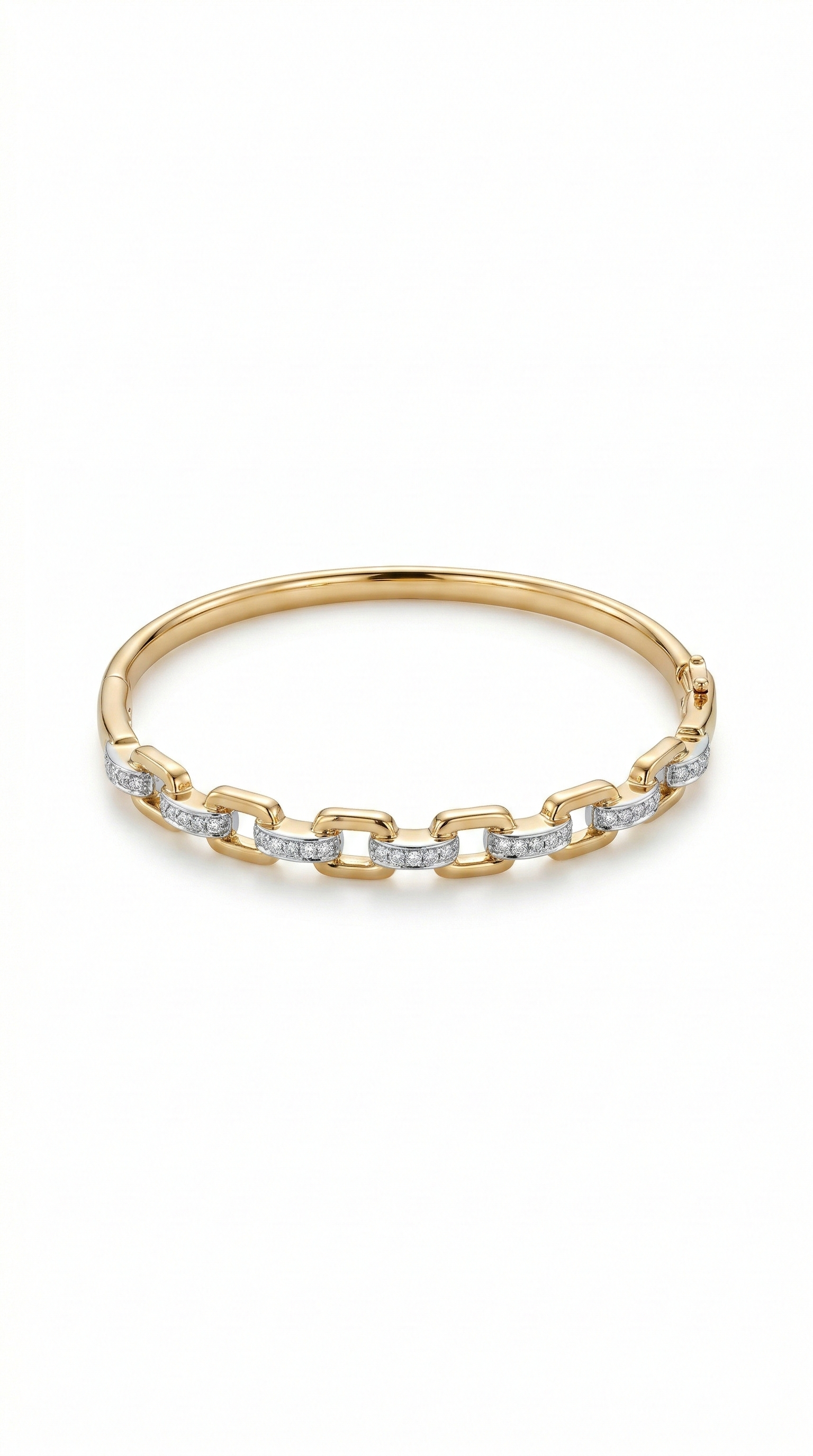 Pulseira Bracelete  Dourada a Ouro 18k com Zircônias