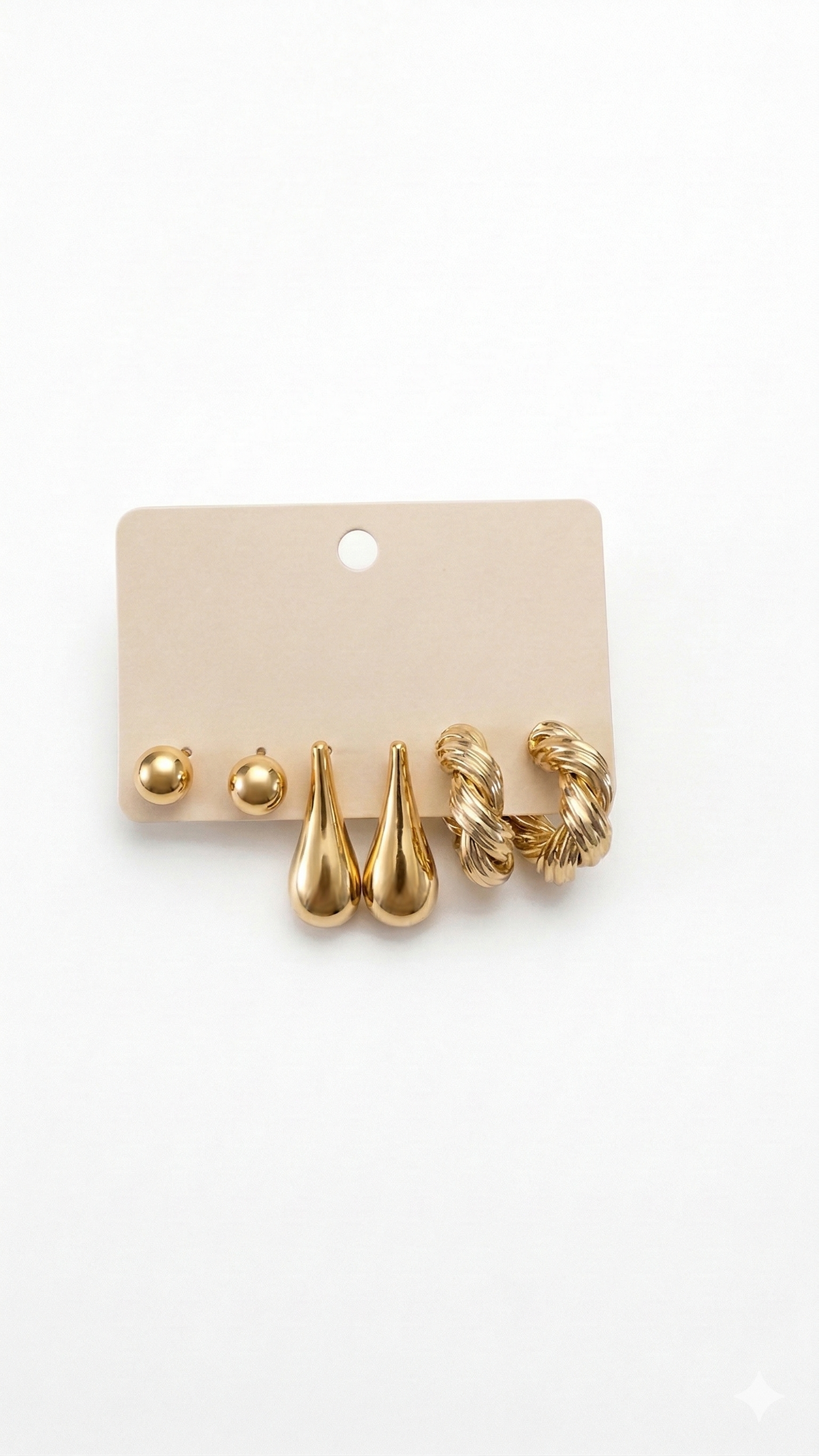 Kit de Brincos Dourados Banhados a Ouro 18k 