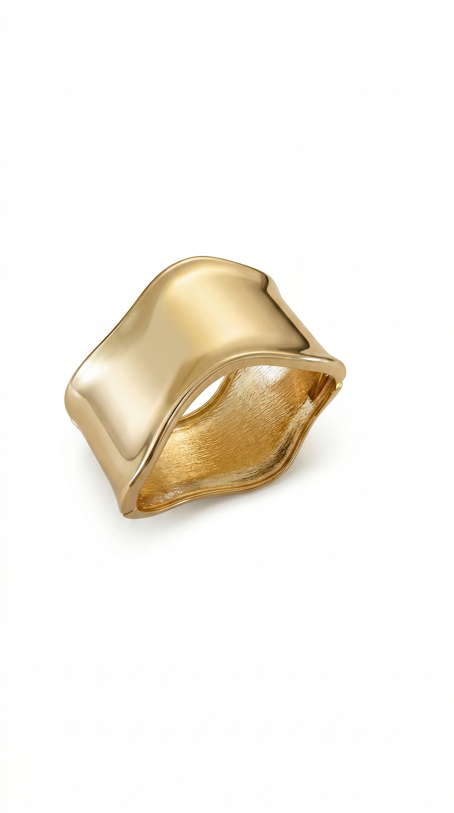 Bracelete Ondas Dourado Banhada a ouro 18k