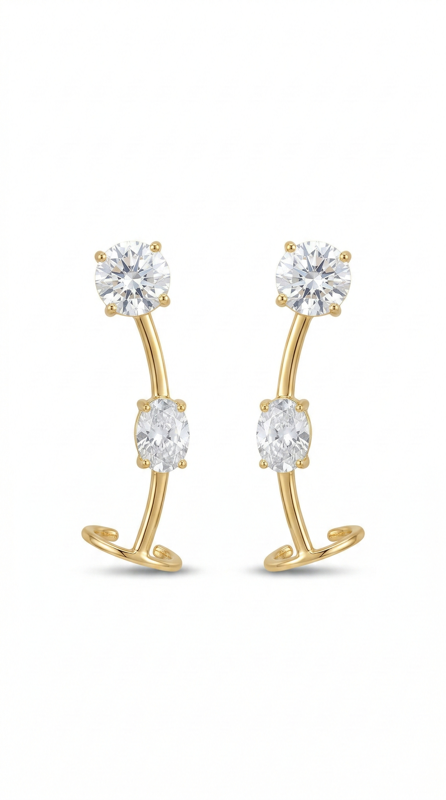 Brinco  Banho  Ouro 18 k com Zircônia