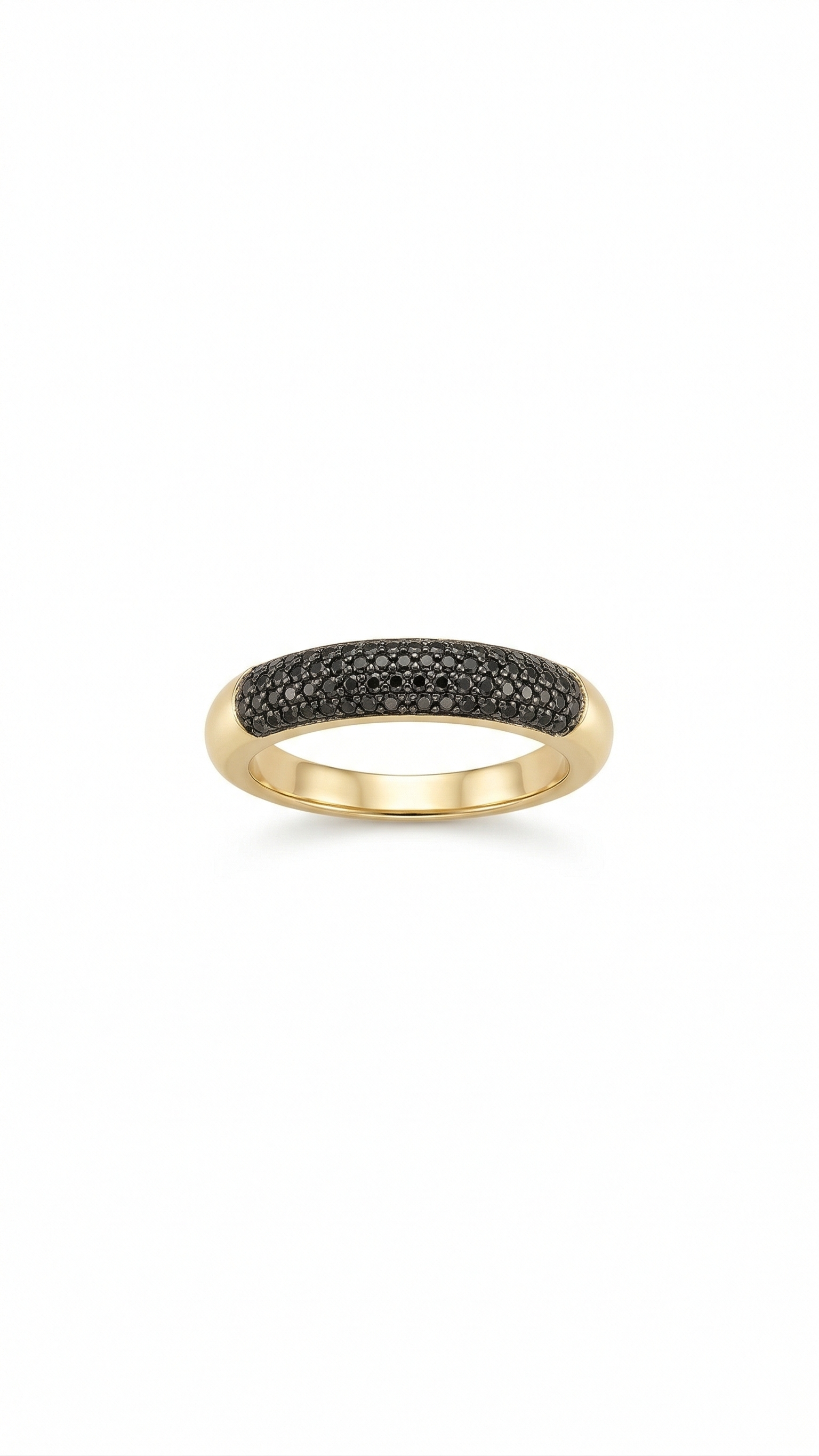 Anel Alinça  creavejado em zirconia  Pretas  Banhado a Ouro 18k   tamanho 16