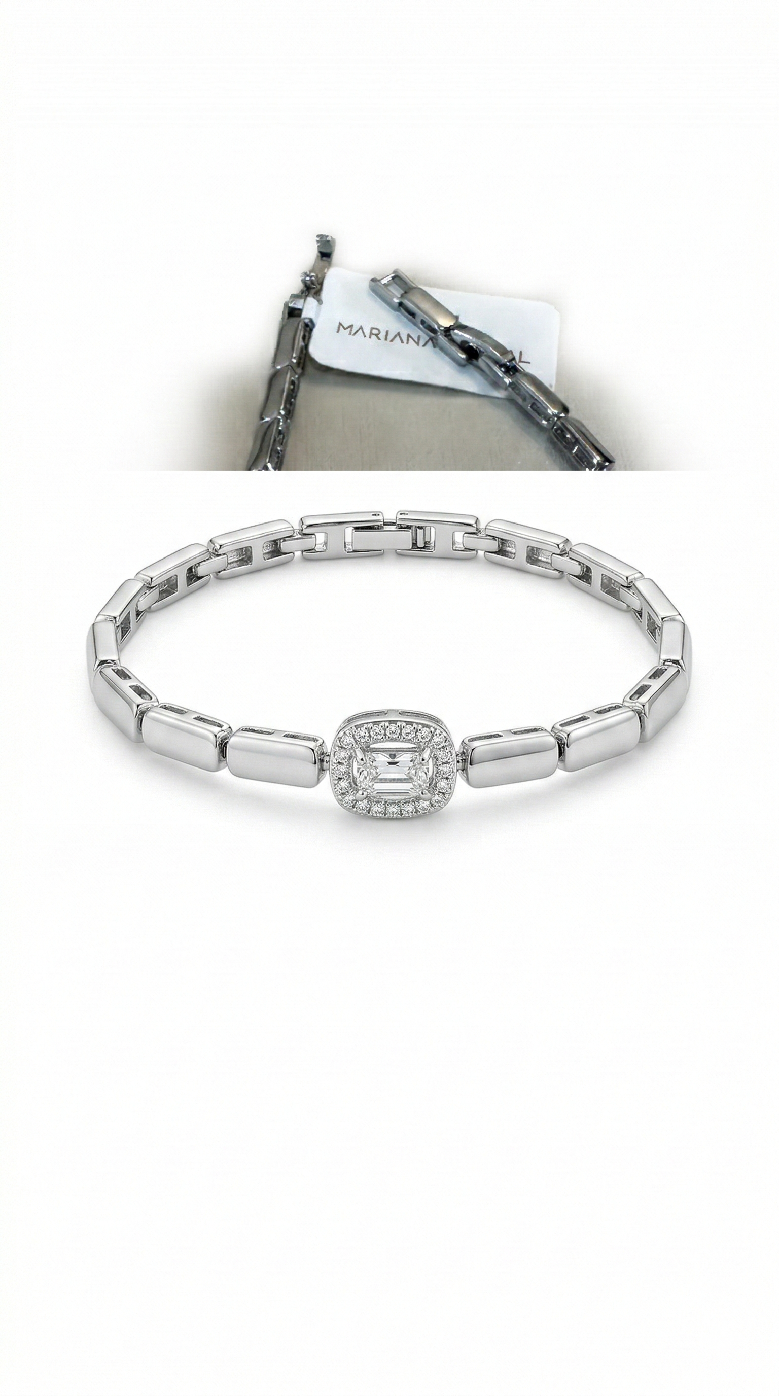 Pulseira banhada rodio branco 