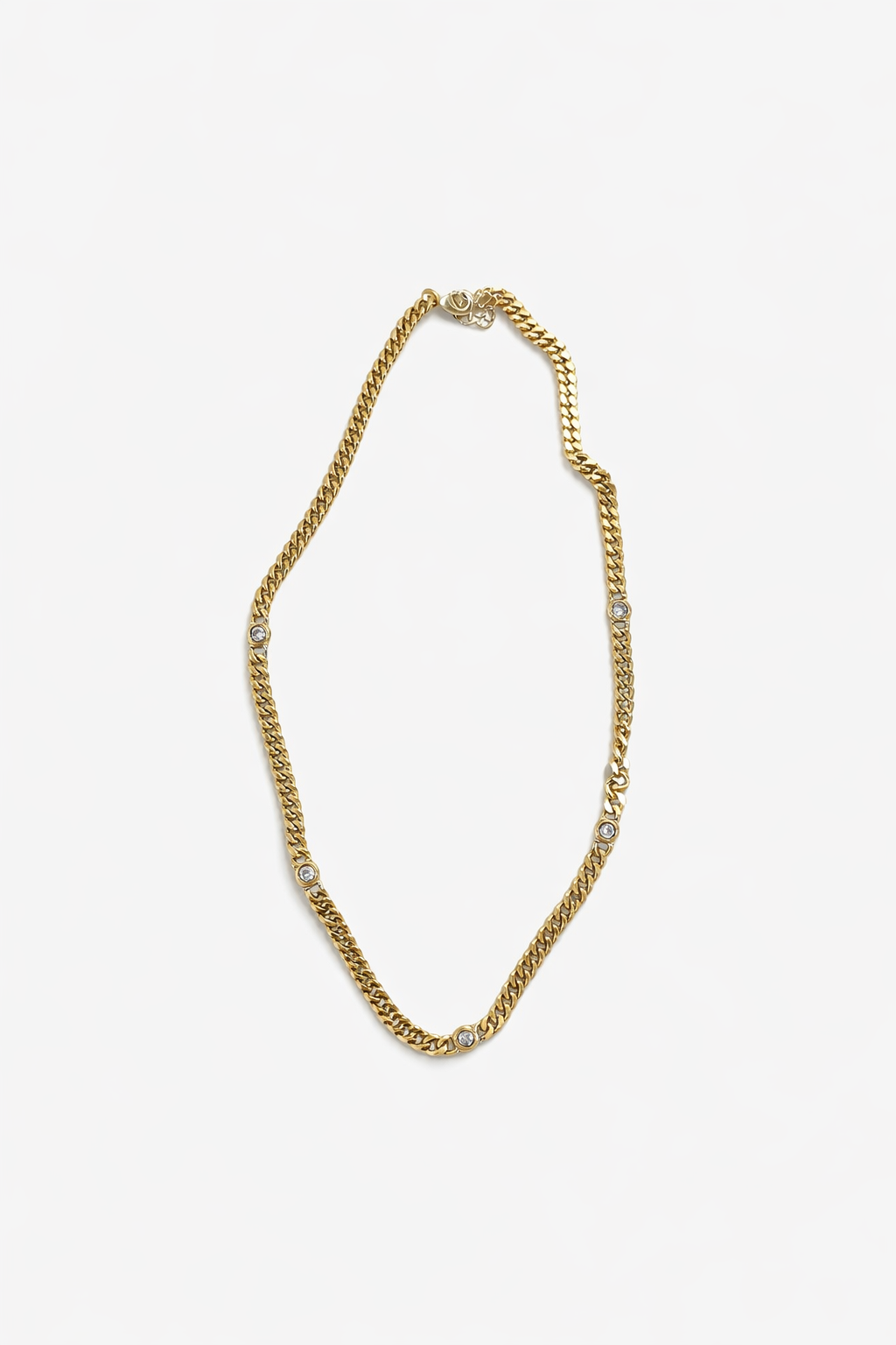 Colar de Corrente Dourada Banhada a Ouro 18k  com zirconia 