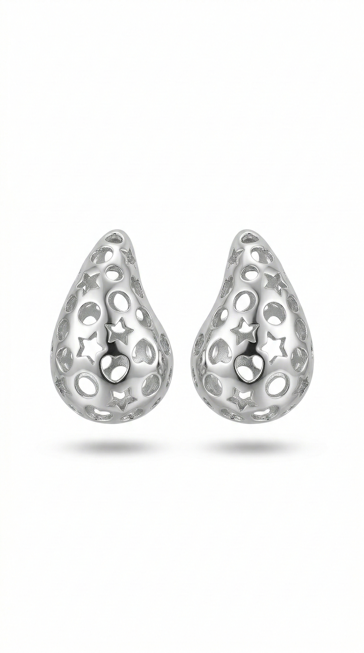 Brinco Gota Vazado Prata 925