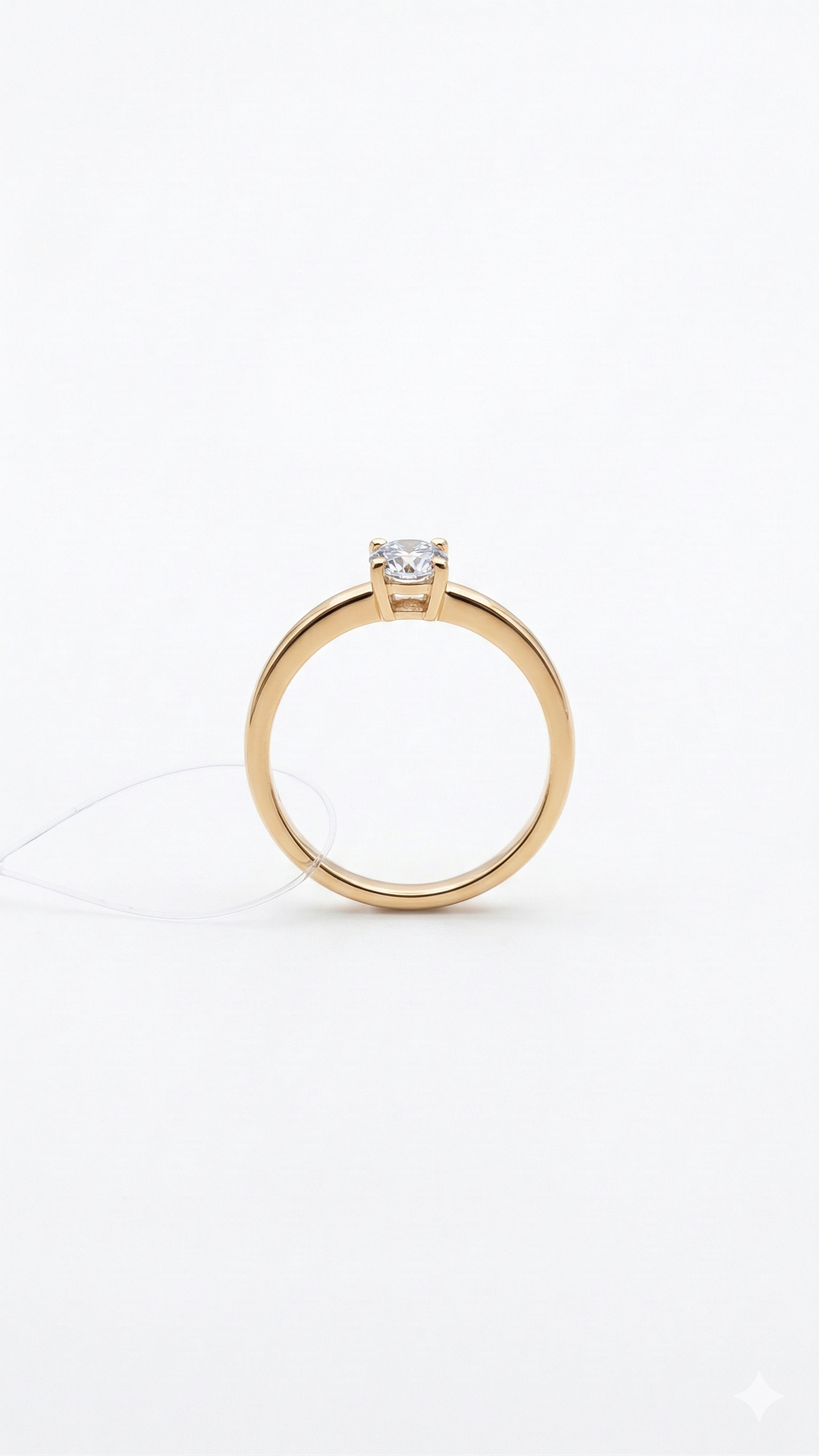 Anel Solitário Banhado a Ouro 18k Tamanho 22