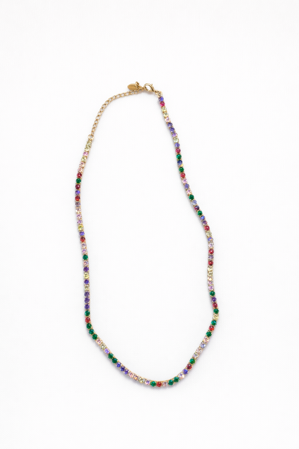 Colar Riviera color  Banhado a Ouro 18k 