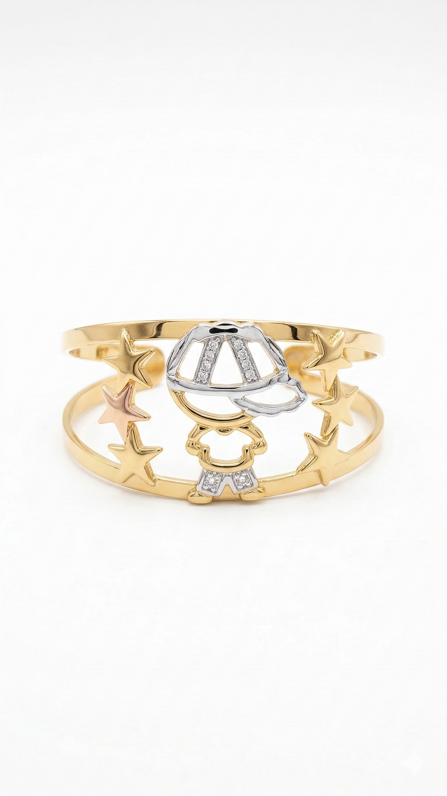 Anel Personalizado Menino Tres cores Banhado a Ouro 18k Tamanho 27