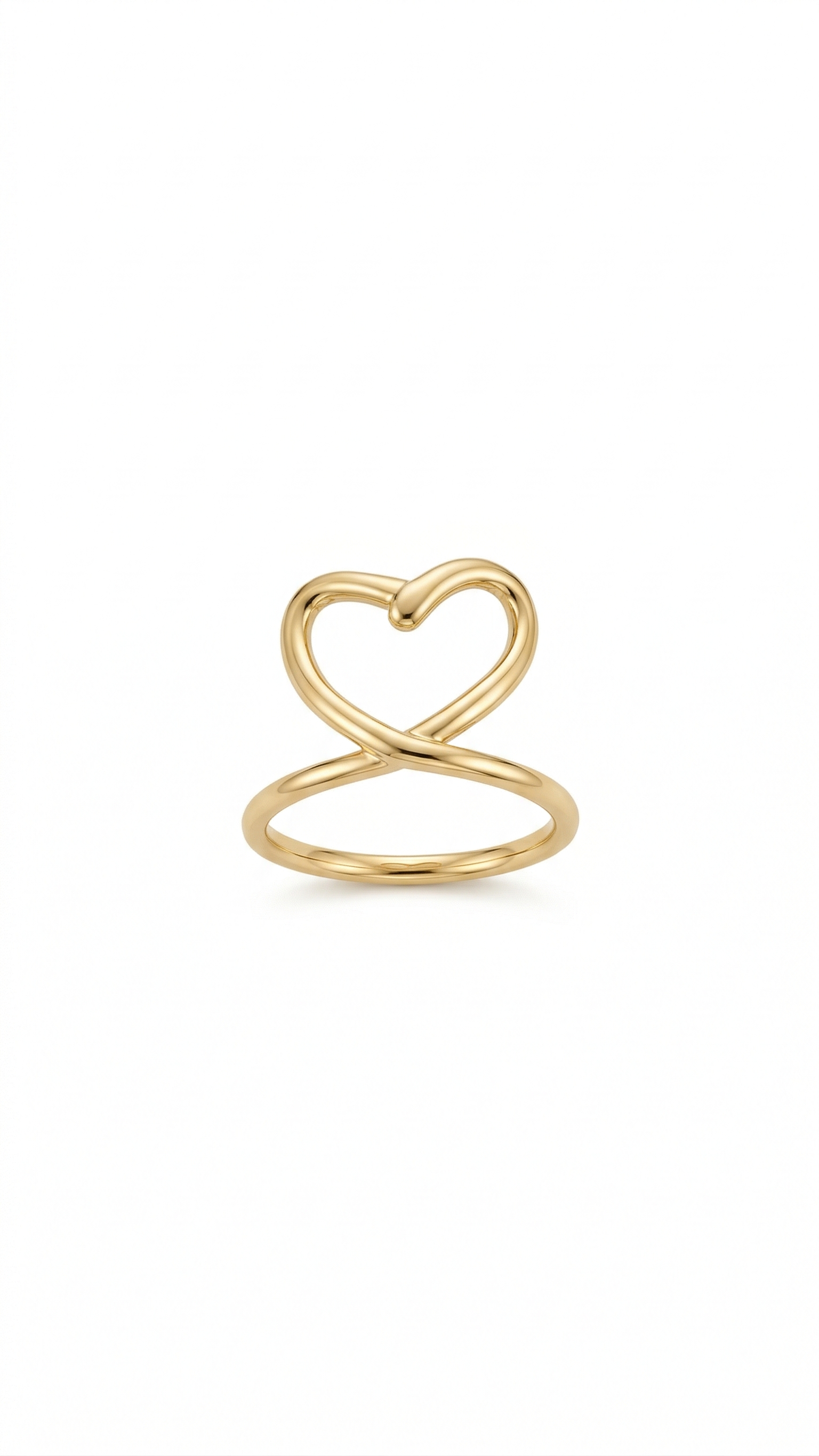 Anel Coração Dourado  Banhado a O uri 18k Tamanho 13  