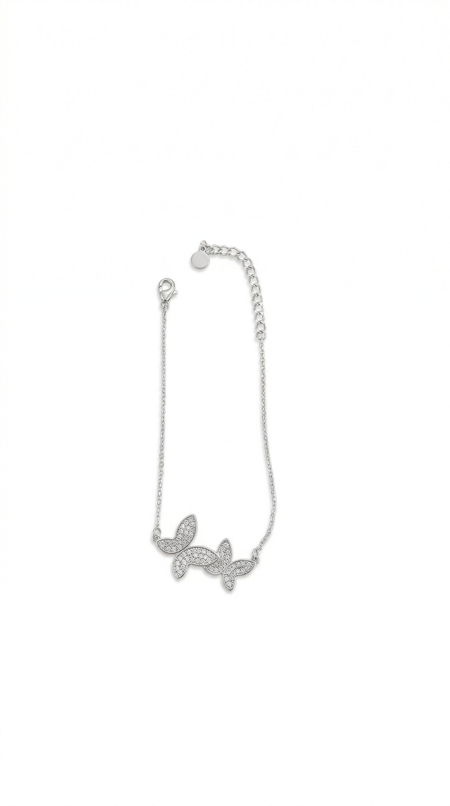 Pulseira Borboletas Strass Pata 925
