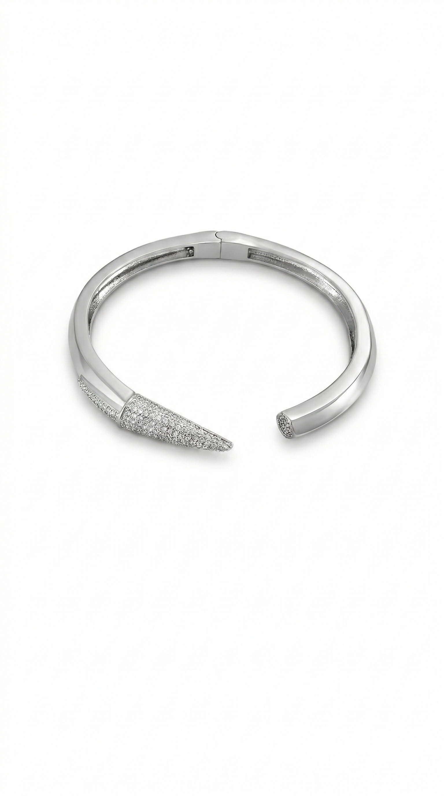 Pulseira Prata Rodio Branco  com Zircônias