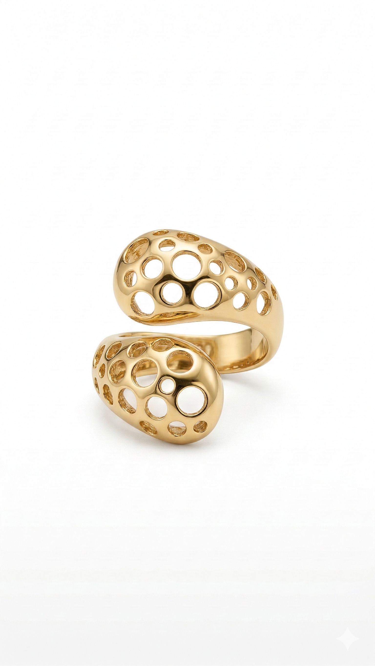 Anel Dourado Vazado  Banhado a Ouro 18k Tamanho 20