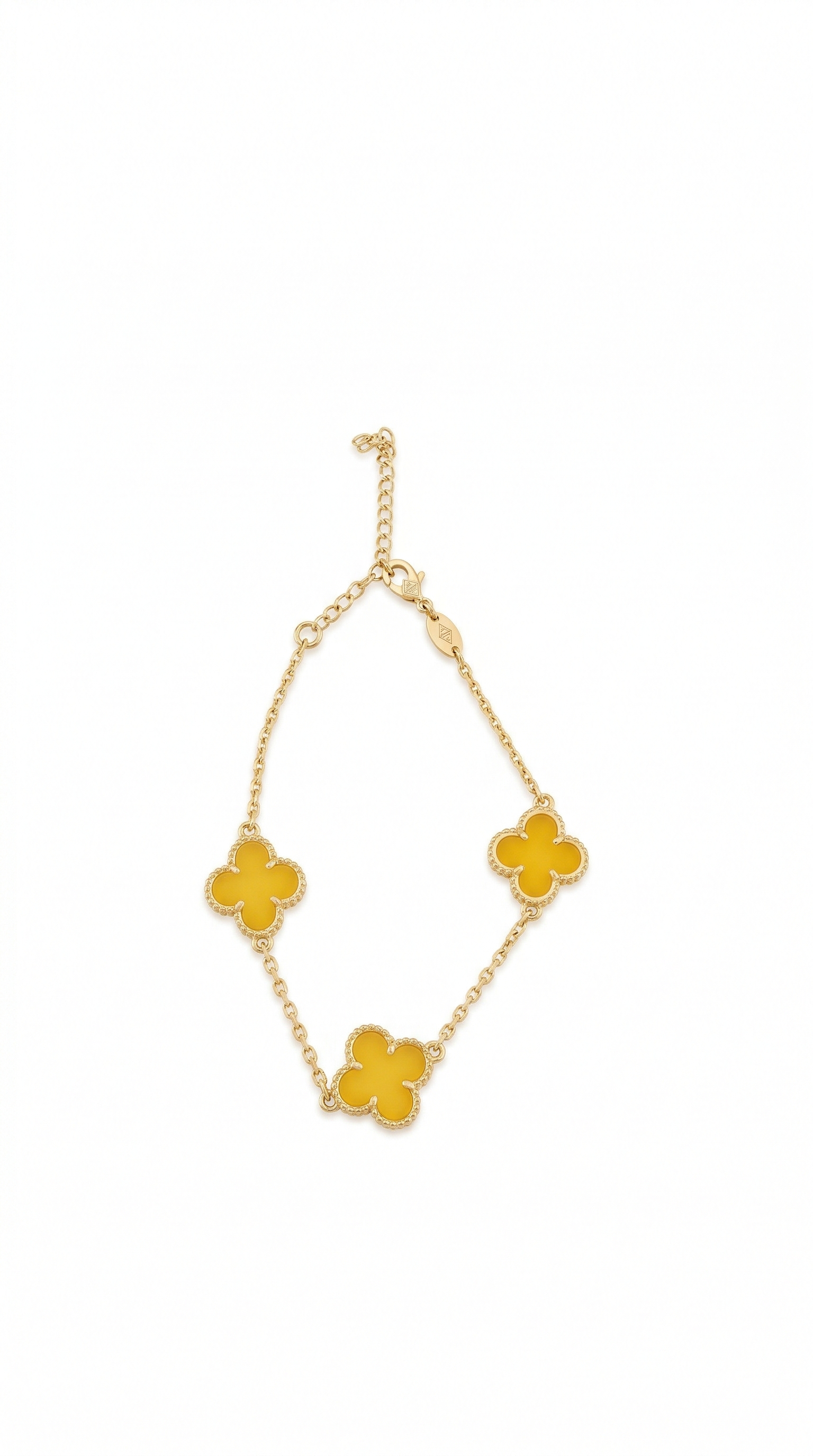 Pulseira Trevo Verde claro Banhada ouro 18k