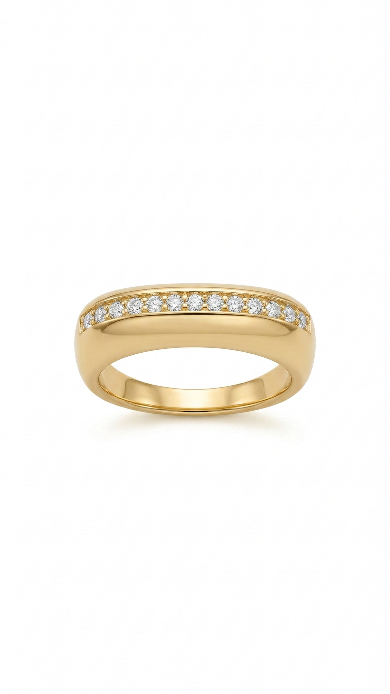 Anel Banhado a  Ouro 18k  com Zircônias  Tamanho 14