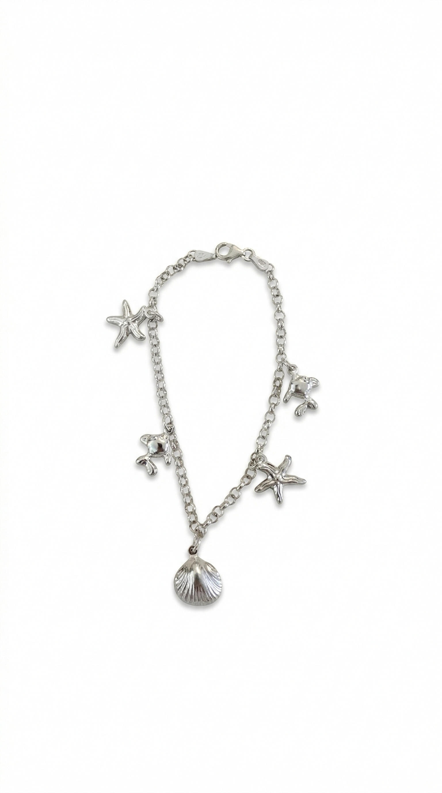 Pulseira de Charms Marinhos  em Prata 925