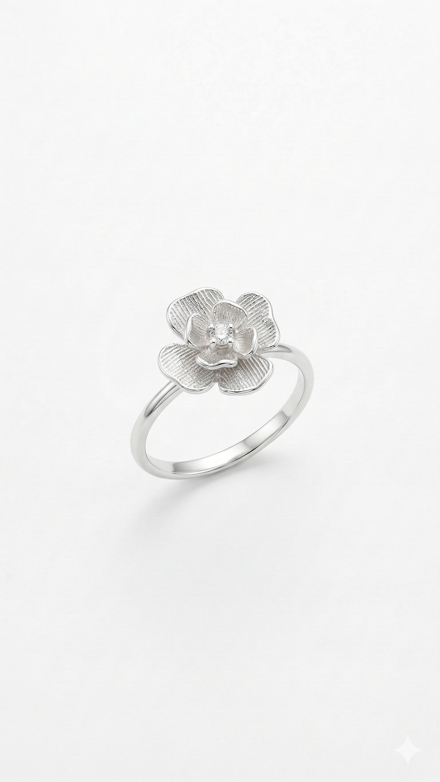Anel Flor Prata 925