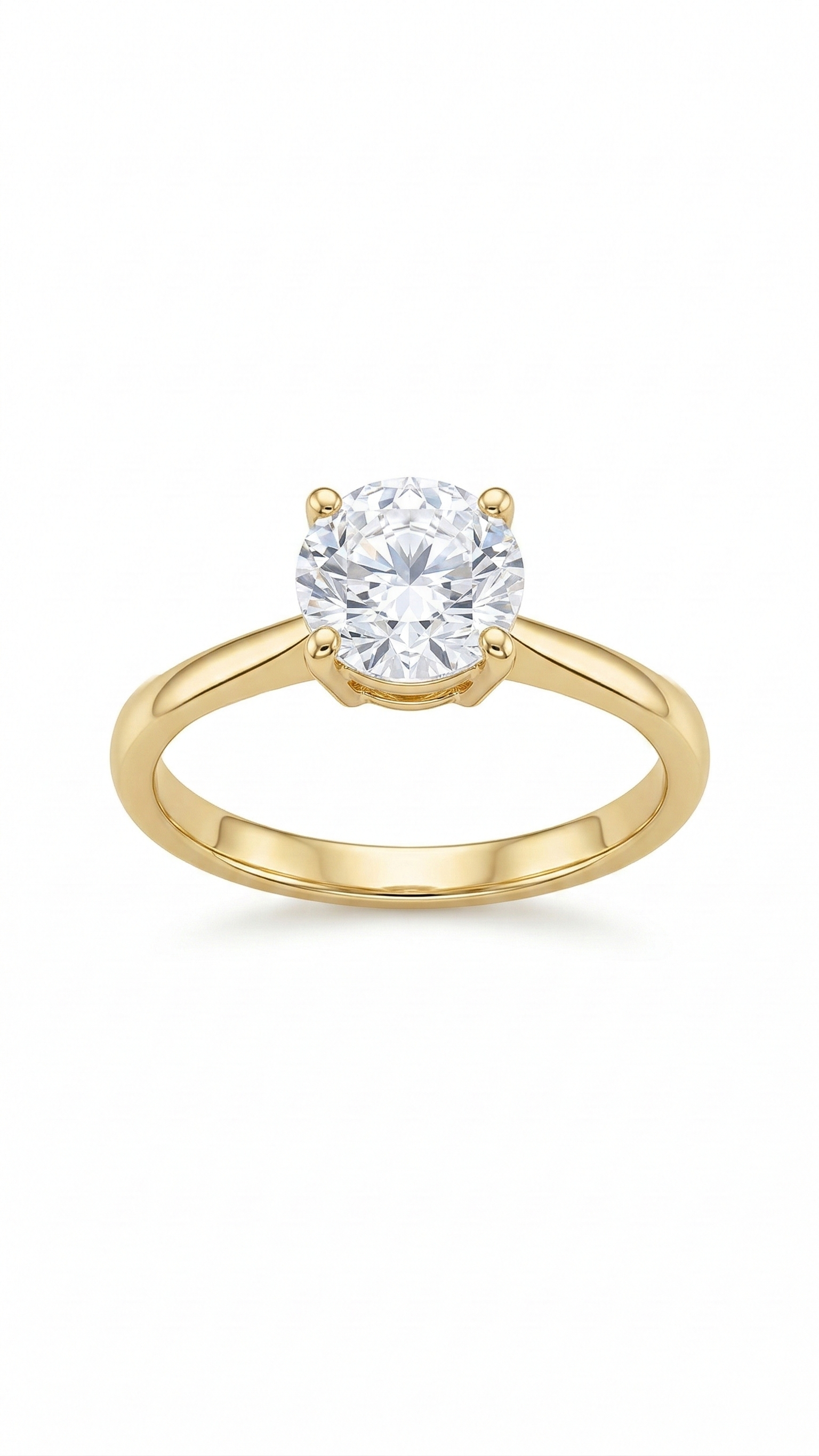 Anel Solitário Banhado a Ouro 18k