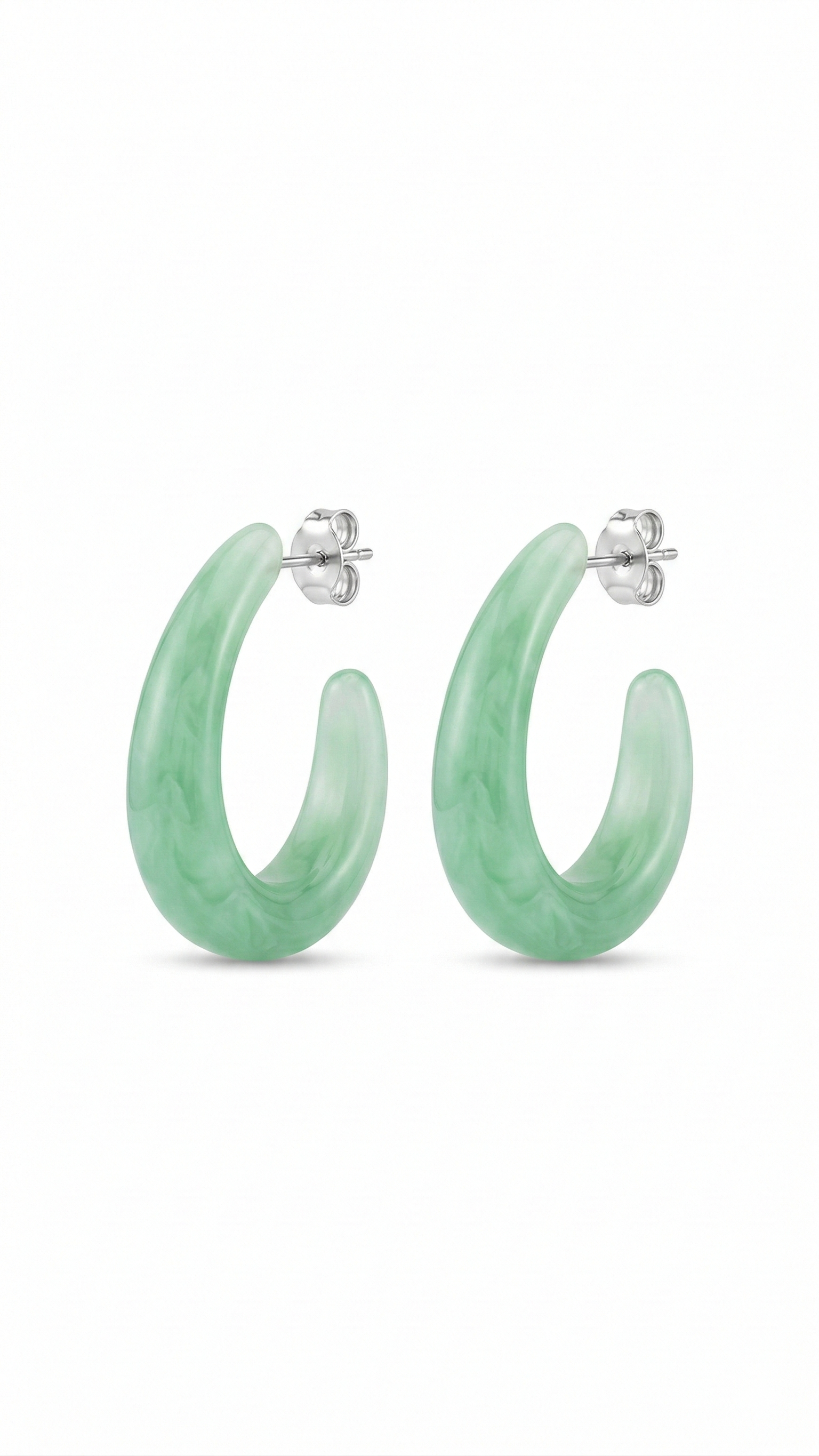 Brinco Argola Verde Rezinada