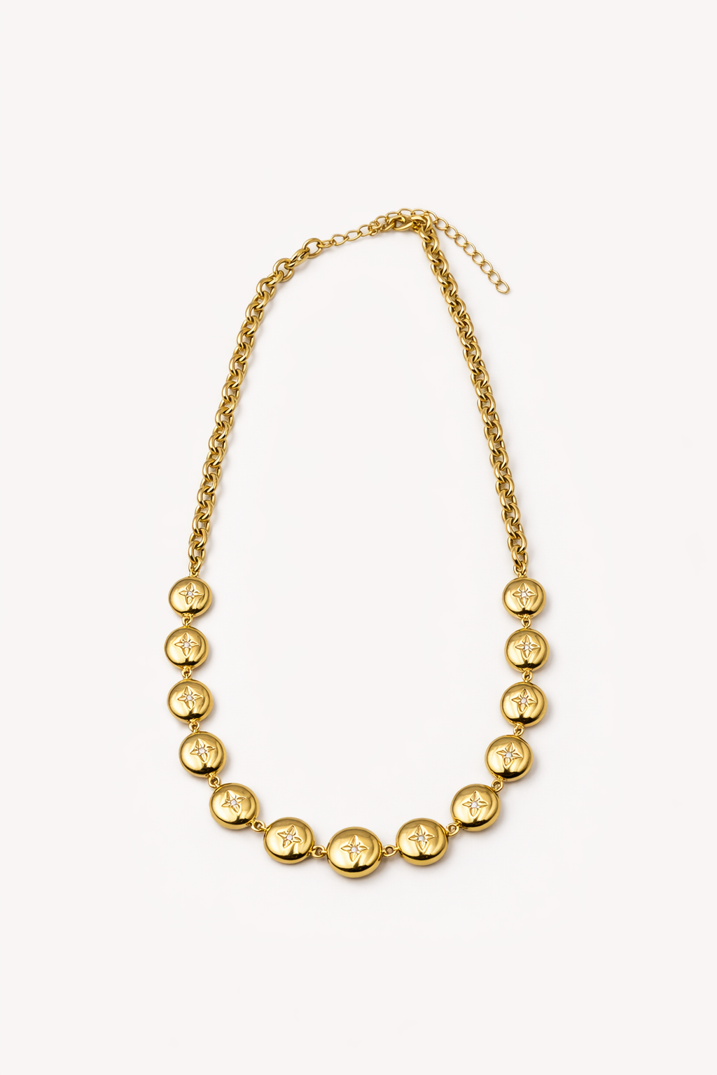 Colar Banhado com ouro 18k pontos de luz zirconia 