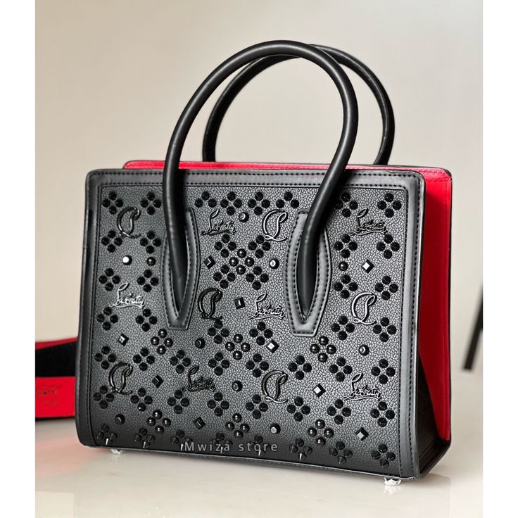 Elegant Black & Red Handbag